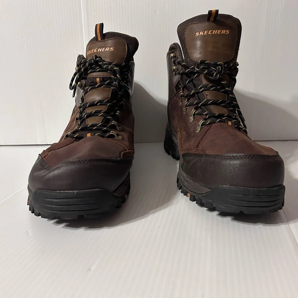 Skechers SN 65529 EWW leather traven hiking boots waterproof men size 16 - Picture 3 of 10